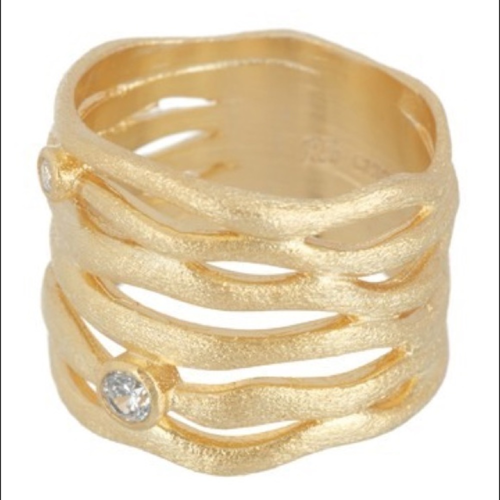 Rivka Friedman Simulated Diamond Satin Band Ring